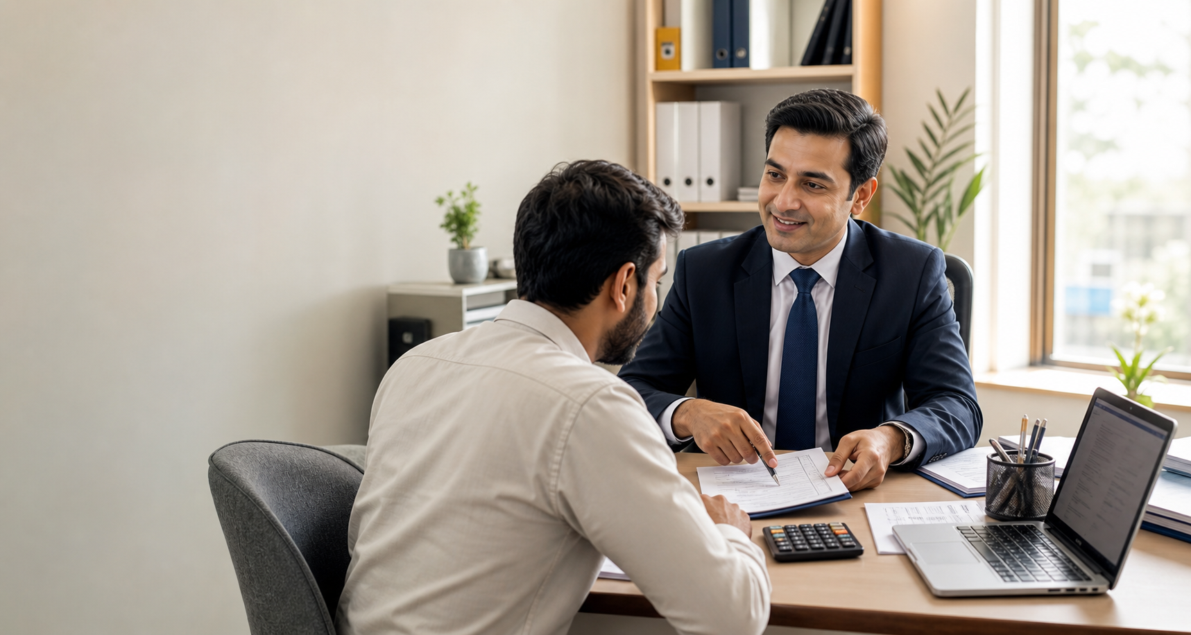 Tax consultant helping an entrepreneur with GST registration documents