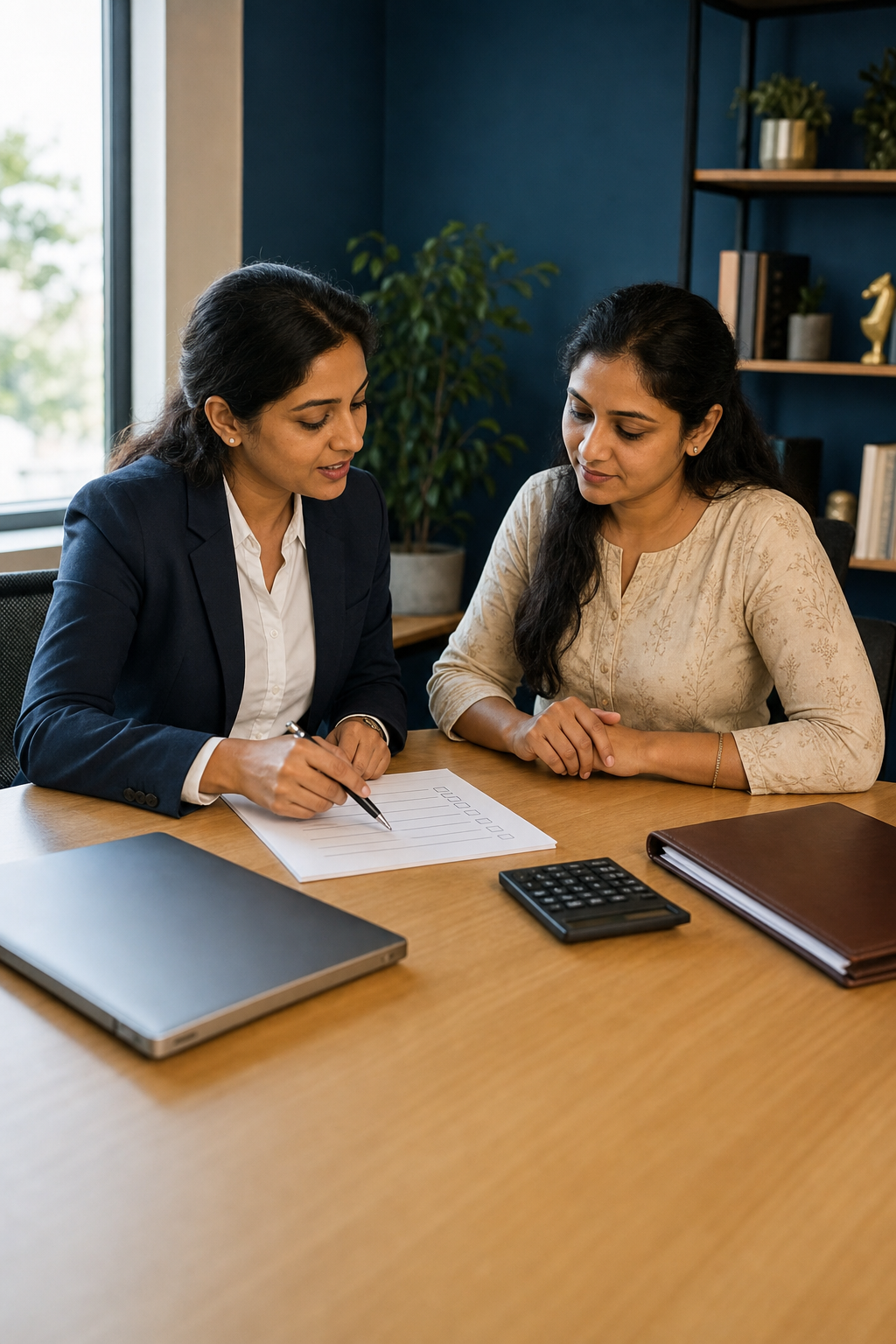 GST consultant guiding a business owner through a document checklist